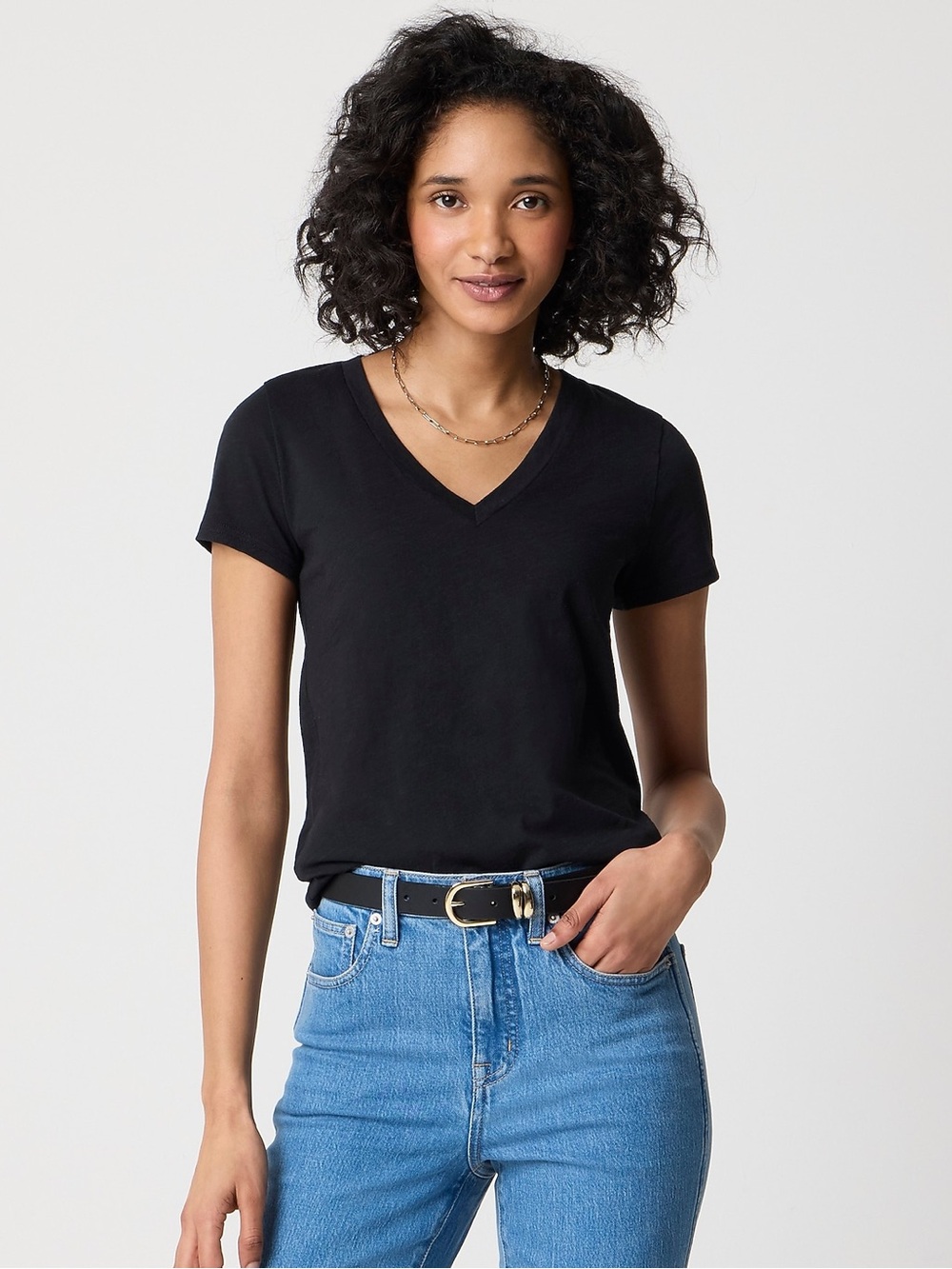 J Crew Slub Cotton V Neck T Shirt
